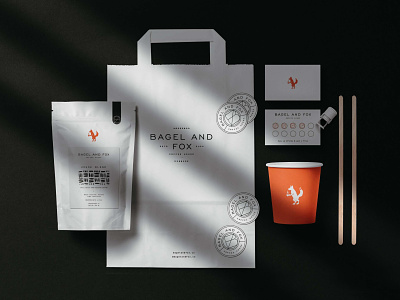 Bagel and Fox artisan badge bags branding coffee coffee house coffee shop fox handdrawn icon logo packaging vintage