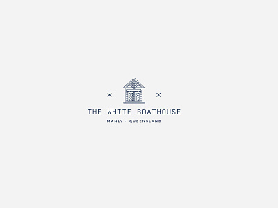 The White Boathouse anchor boathouse branding coastal design illustration logo monogram