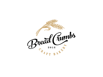 Bread Crumbs Bakery bakery bread craft bakery grain hand drawn handmade retro rustic vintage vintage logo wheat