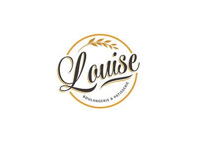 Louise Patisserie Alternative Logo bakery bread cake grain hand drawn handdrawn illustration louise vintage wheat yellow