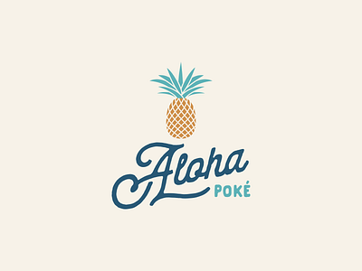 Aloha Poke Logo Design aloha art clean colorful colorful art eat food handmade hawaii logo minimal modern poke poke bowl poke restaurant youthful