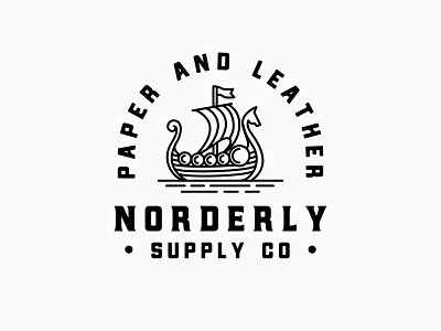 Norderly Supply Co artisan hand-drawn handdrawn handmade horse illustration logo norderly north retro ship supply co viking vintage