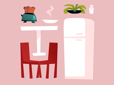 Kitchen design furniture illustration vector