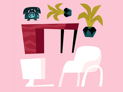 Study design furniture illustration vector