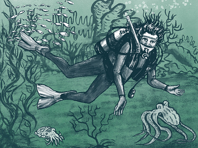 Sylvia Earle Scuba Diving childrens figurative illustration kidlit ocean science