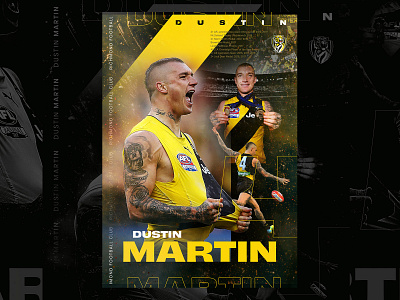 Richmond Tigers Digital Art – Dustin Martin afl football poster poster design richmond sport sports design tiger tigers type