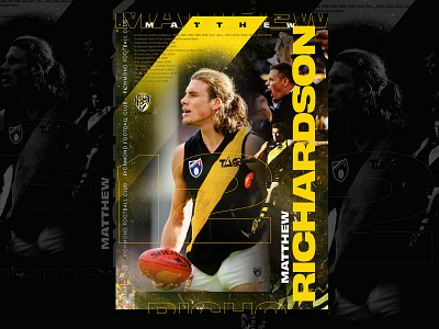 Richmond Tigers Digital Art - Matthew Richardson afl australia digital art football modern poster richmond sport tigers trendy