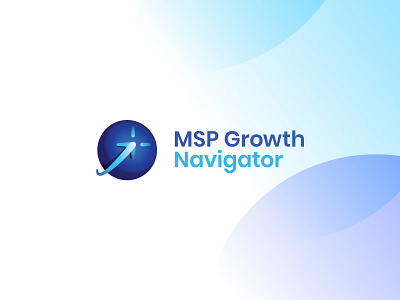 Growth Navigator Logo arrow blue blues branding digital dynamic earth gradient graphic design growth logo logotype modern movement navigation navigator point ui ux world