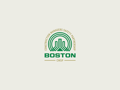 Boston Construction Safety – Logo badge boston boston design building city construction design gold green line logo logotype monogram retro retro logo safety structure
