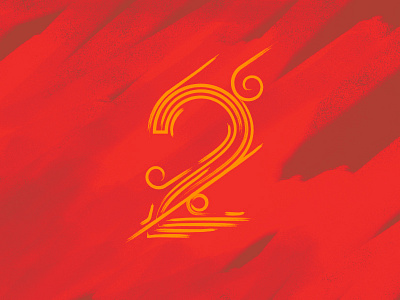 2 Days 2 brush brushed countdown days illustration two