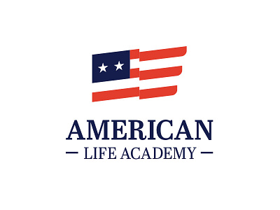American Life Academy academy america logo logotype pillars royal stars stripes symbol traditional usa