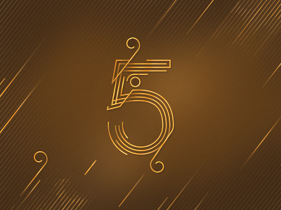 Day 5 5 abstract countdown custom text days digital five gold illustration number shine type