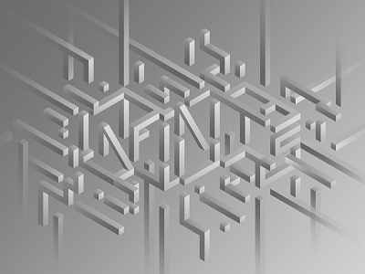 Infinite abstract custom escher geometric impossible infinite isometric type typography