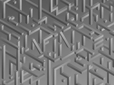 Infinite abstract custom escher geometric impossible infinite isometric type typography