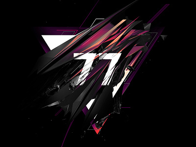 77 abstract aggressive art broken digital lettering numbers ripped shred torn type typography