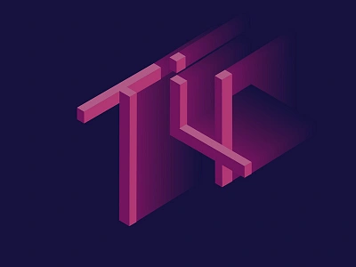 T4 custom escher geometric impossible isometric lettering type typography