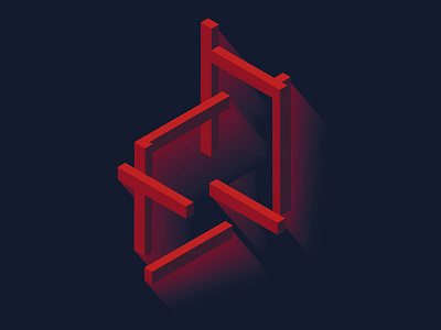 E0 custom escher geometric impossible isometric lettering type typography