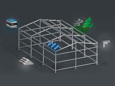 Steel Structure Features diagram garage icons illustrator info infographic shed steel structure