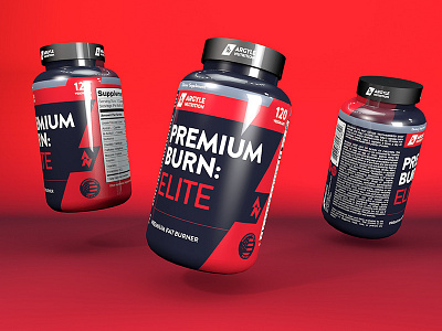 Premium Burn: Elite bottle cinema 4d fat loss gym label nutrition powder protein supplement whey
