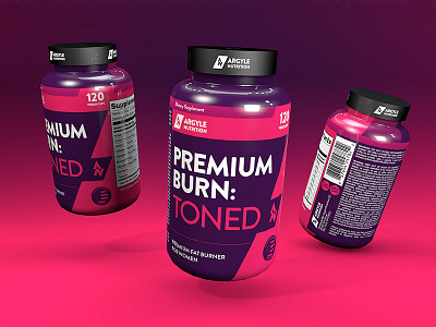 Premium Burn: Toned bottle cinema 4d fat loss gym label nutrition powder protein supplement whey