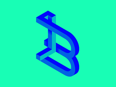 B - 36daysoftype 36daysoftype b escher impossoble isometric letter logo logotype monogram type typography