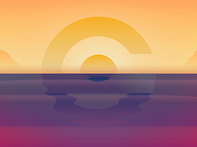 G - 36daysoftype 36daysoftype g letter ocean reflection sunrise sunset type typography