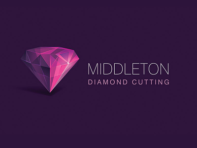 Middleton Diamond Cutting 3d crystal cut design diamond dime logo pearl shiny