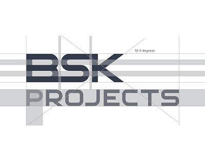 BSK Projects Logo Design construction design grid handwritten lines logo logotype project type