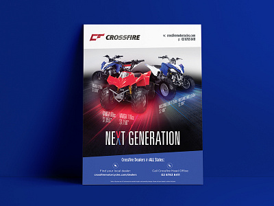 Crossfire Motorcycles ATV Print Advert advert atv bike futuristic magazine mockup print product
