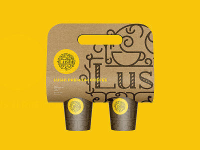 Lushi Take Away Coffee Cup Holder branding coffee holder logo logotype packaging premium traditional