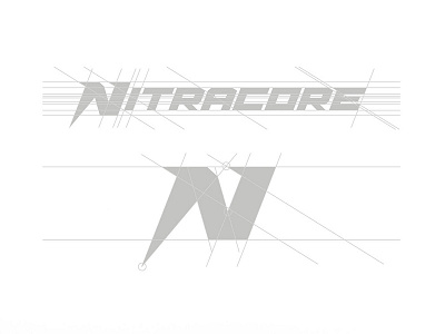 Nitracore Construction Lines construction custom fitness grid lettering logo logotype sport supplement