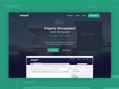 Property Management Website Design blue design green management modern property web website wordpress