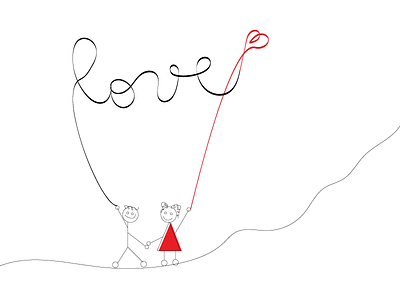 A Love Story doodle freehand lines love simple