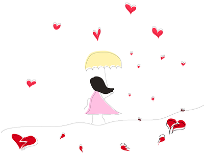 Raining Broken Hearts colorful graphic design illustration illustrator shapes
