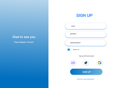 sign up page