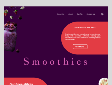 A Smoothie landingpage with color combination purple, orange. design designconcept figma smoothi landing page ui userinterface webui