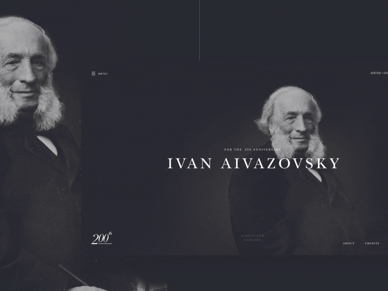 Ivan Aivazovsky anniversary concept #1 aep aivazovsky anniversary concept interaction motion ui website