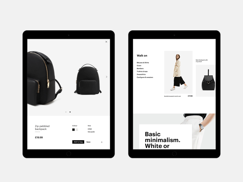 Alia #4 ae clean e commerce interaction minimal store tablet web