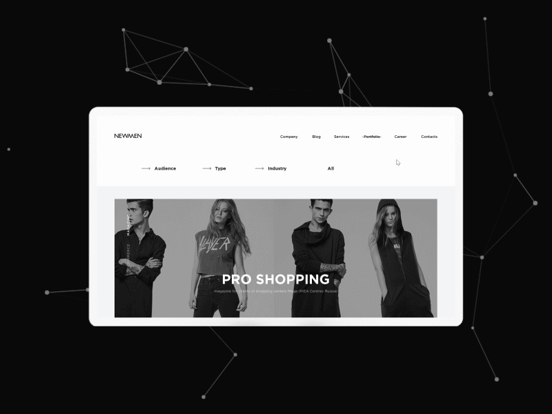 NEWMEN #2 aep animation clean desktop interaction minimal website white