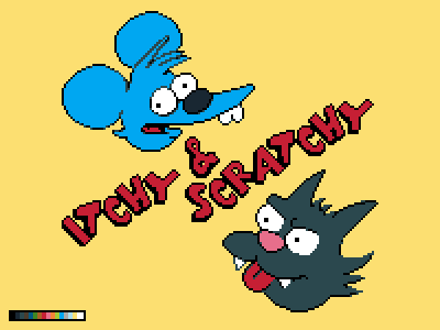 Itchy & Scratchy pixel pixelart simpsons