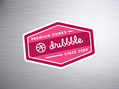 Premium Dunks badge debut design dribbble dunks graphic design logo new pink retro sticker vintage