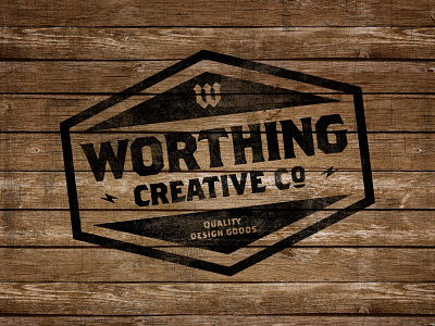 Worthing Creative Co Badge | Stamp on Wood badge badge design create design distressed graphic design grunge grunge texture vintage vintage badge vintage badges wood wood burn