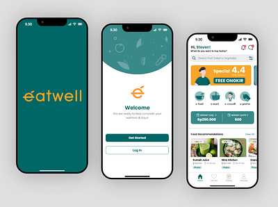 Eatwell || Healthy Food Apps food delivery apps healthy apps healthy food healty ecommerce ui ui foods uiux ux