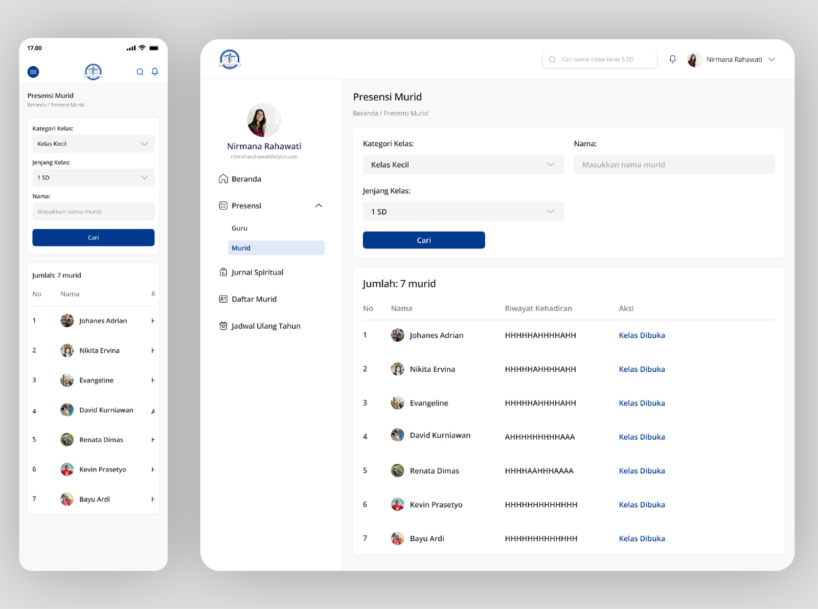 Student Attendance Responsive Website by Valencia on Dribbble