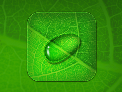 Droplet app store dew droplet icon design ios ipad iphone ipod leaf retina