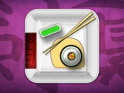 Sushi 3d app store china chopsticks dish icon design ios ipad iphone ipod japan retina sushi