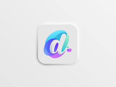 Colorful D negative space logo