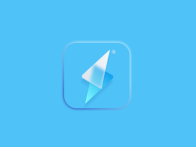 Slash Icon app app icon branding design glass icon illustration logo morhism slash thunder vector