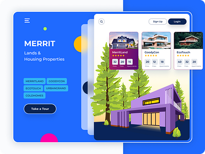 Merrit Lands appartment flat illustration landing design landing page design landingpage rent house ui ui design uidesign ux ux design
