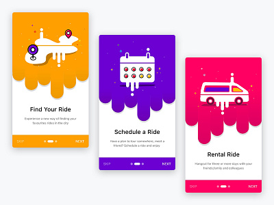 Onboarding Illustrations illustarions onboarding onboarding screens ride trip vanpooling